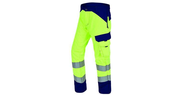 Trousers Multiseven bright yellow/navy blue size 58