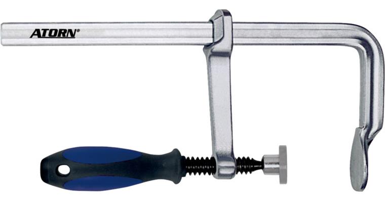 ATORN Ganzstahl-Schraubzwinge 400x120 mm, 2-Komponenten-Handgriff