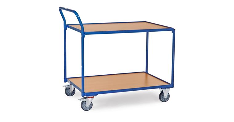 Leichter Tischwagen 2  Böden Ladefläche 1000 x 700 mm Traglast 300 kg RAL 5007