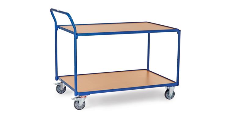 Leichter Tischwagen 2  Böden Ladefläche 1200 x 800 mm Traglast 300 kg RAL 5007