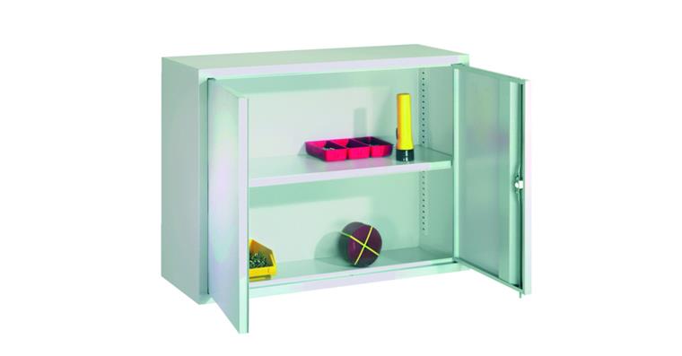 Hängeschrank Rückwand glatt Vollblechtüren B 800mm RAL 7035/7035 lichtgrau