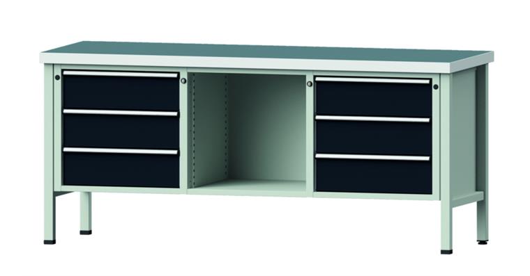 Cabinet workbench model 120 V universal plate height 900 mm RAL 7035/7016