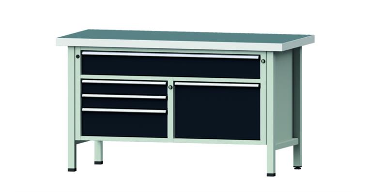 Cabinet workbench model 256 V universal plate height 850 mm RAL 7035/7016