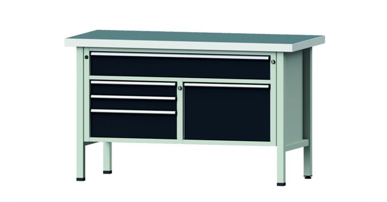 Cabinet workbench model 256 V universal plate height 900 mm RAL 7035/7016