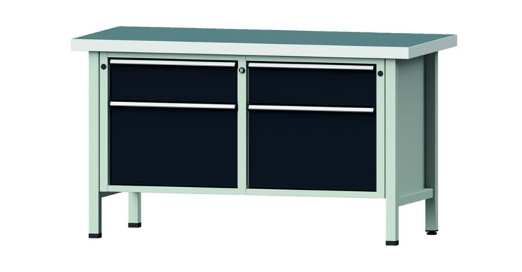 Cabinet workbench model 205 V universal plate height 850 mm RAL 7035/7016