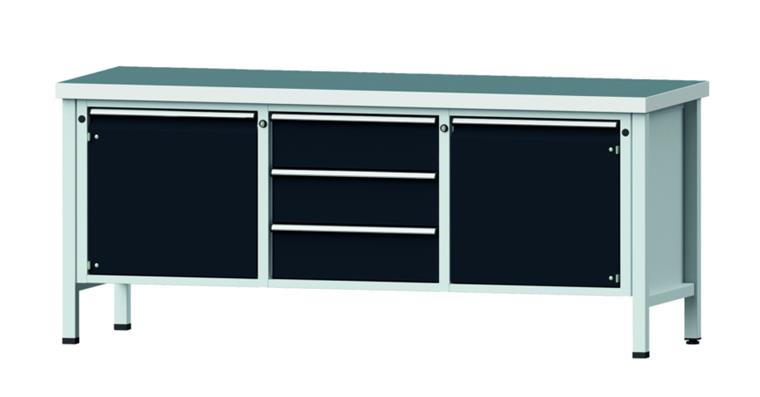 Cabinet workbench model 122 V universal plate height 850 mm RAL 7035/7016