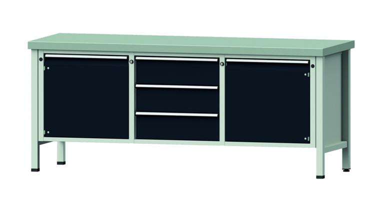 Cabinet workbench model 122 V universal plate height 900 mm RAL 7035/7016