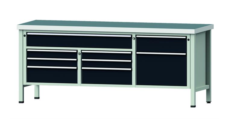 Cabinet workbench model 282 V universal plate height 850 mm RAL 7035/7016