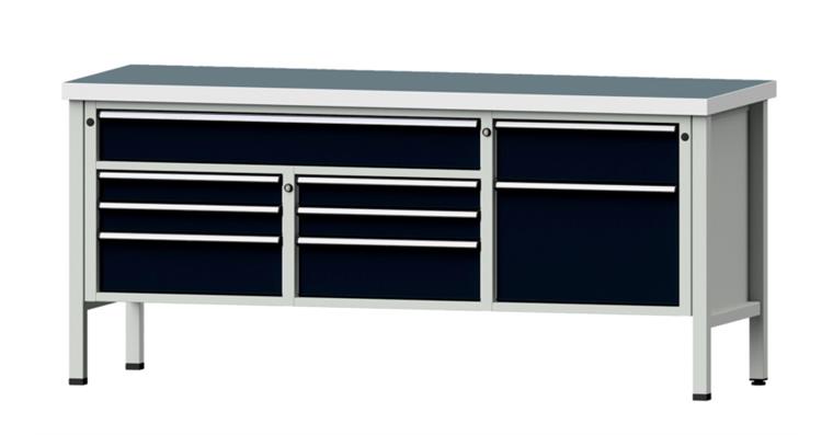 Cabinet workbench model 282 V universal plate height 900 mm RAL 7035/7016