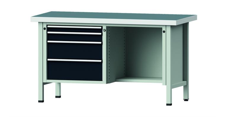 Cabinet workbench model 341 V universal plate height 850 mm RAL 7035/7016