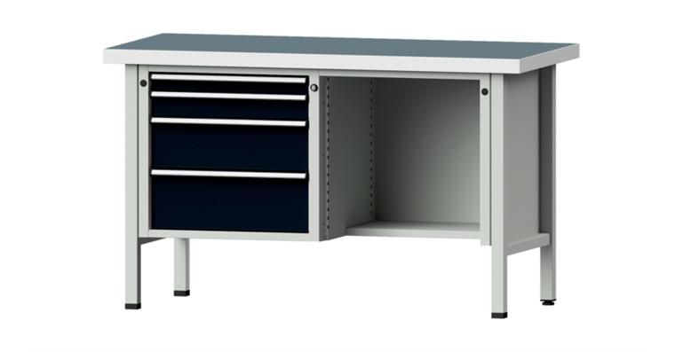 Cabinet workbench model 341 V universal plate height 900 mm RAL 7035/7016