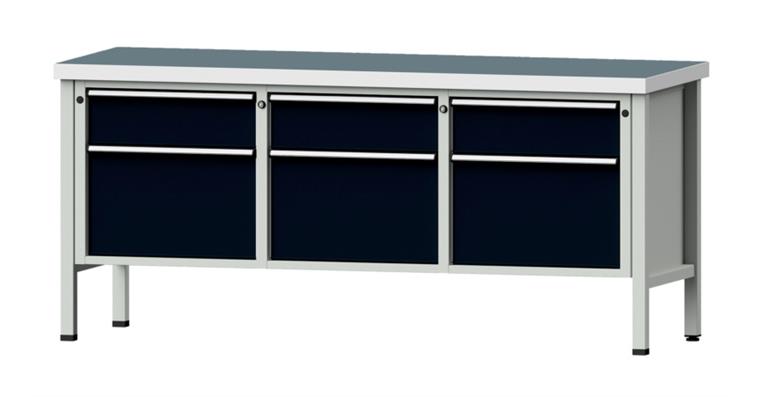 Cabinet workbench model 223 V universal plate height 900 mm RAL 7035/7016