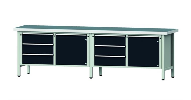 Cabinet workbench model 106 V universal plate height 850 mm RAL 7035/7016