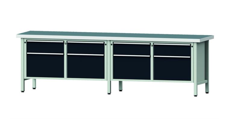 Cabinet workbench model 205 V universal plate height 850 mm RAL 7035/7016