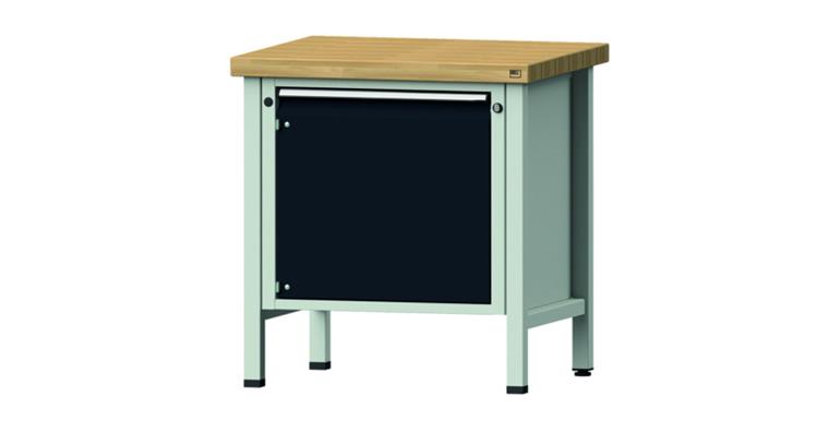 Cabinet workbench BSP 800x700x850 mm 1 door RAL7035/7016