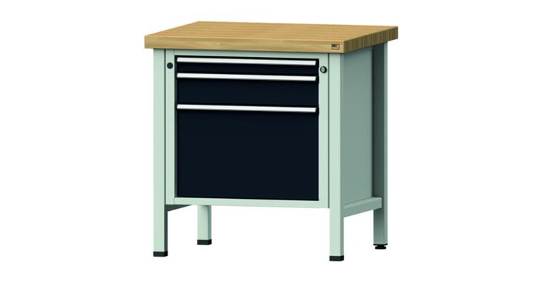 Cabinet workbench BSP 800x700x850 mm 3 drawers 60/120/360 mm RAL7035/7016