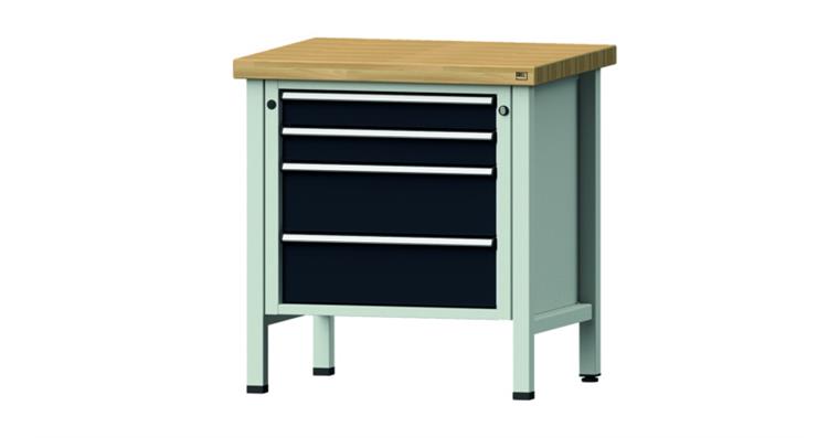Cabinet workbench BSP 800x700x850 mm 4 drawers 2x90/2x180 mm RAL7035/7016