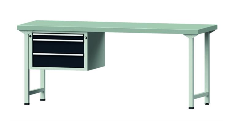 Combination workbench 2000x700x850mm model 622V pl. w/ sh. st coat. RAL7035/7016
