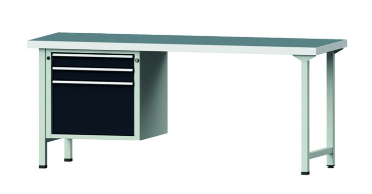 1082078664 Combination workbench 2000x700x850mm model 722V universal plate RAL7035/7016
