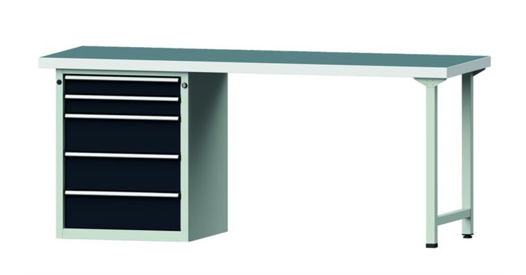 Kombiwerkbank 2000x700x850mm Modell 830V Universal-Platte RAL7035/7016