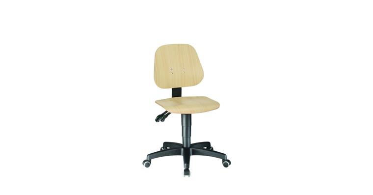 Arbeits-Drehstuhl Unitec mit Rollen Sitzhöhe 440-620 mm Buche