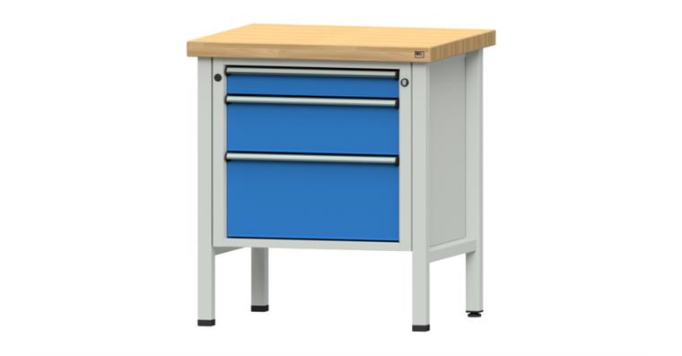 Cabinet workbench BSP 800x700x900 mm 3 drawers 90/180/270 mm RAL7035/5012