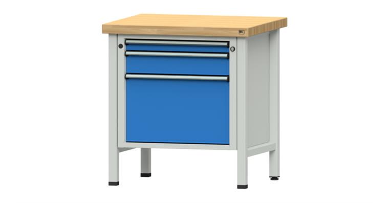 Cabinet workbench BSP 800x700x850 mm 3 drawers 60/120/360 mm RAL7035/5012
