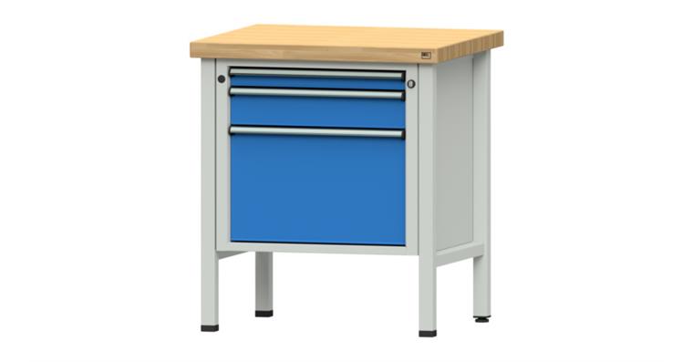 Cabinet workbench BSP 800x700x900 mm 3 drawers 60/120/360 mm RAL7035/5012