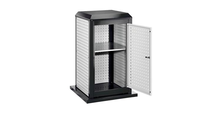 1082394203 ®RasterPlan Tooltower stationär 1100x700x700mm 7035/7016 mit Tür + 1x Fachboden