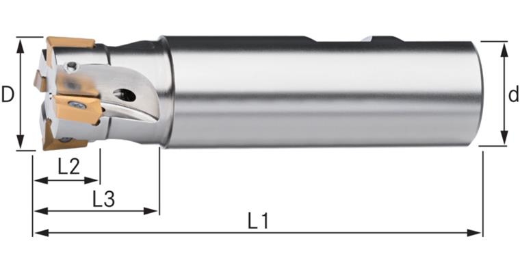 ATORN Schaftfräser für Wendeschneidpl. IK Z=2 15,7 x 85 mm Schaft DIN =16 mm