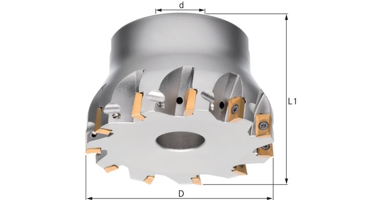 ATORN Eckfräser 90 Grad für APKT1003 63,0 mm Innenkühlung Z=8