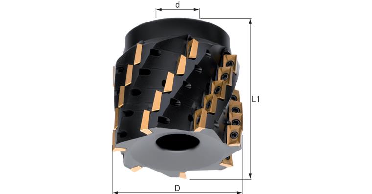 ATORN angular milling cutter, 90 degrees, with internal cooling, 40.0 mm T=3