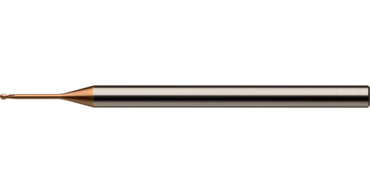 ATORN Vollhartmetall-Mini-Radiusfräser Z2 HA, 0,5 x 0,9 x 4 x 55 mm, beschichtet