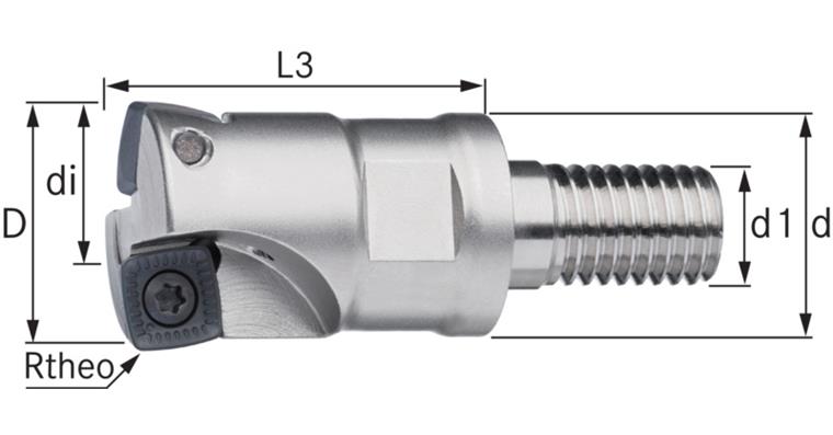 ATORN multi screw-on milling cutter 25 mm shank M12 T=3