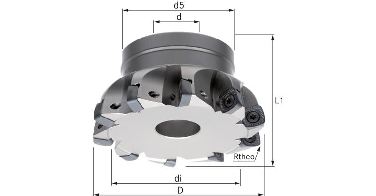 ATORN multi high-feed milling cutter, diameter 42 mm T=4