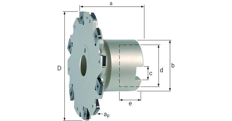 ATORN Wendeschneidplatten-Scheibenfräser Z= 8 80,0 mm mit Bund für WSP SNHX1102T