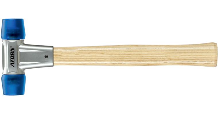 ATORN soft-face hammer, 50 mm head, cellulose acetate hammer heads, ash handle