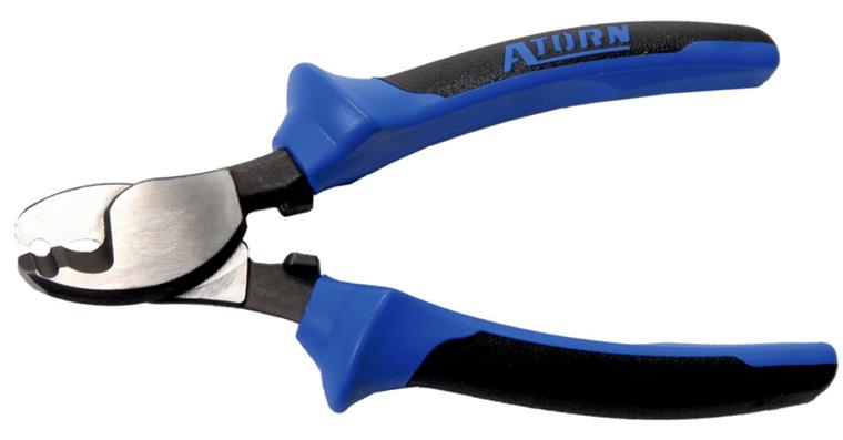 ATORN cable shears, 160 mm, polished, 2-component grip with anti-slip protection