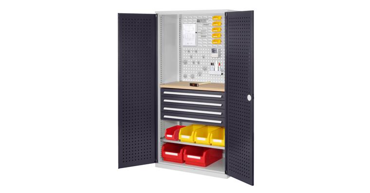 Schrank mit Lochplattentür, MOD.3, 7035/7016