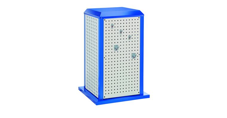 ®RasterPlan Tooltower stationär 1100x700x700mm 7035/5010 3xLoch+ 1xSchlitzplatte