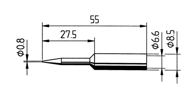 Ersatz-Lötspitze SD LF bleistiftspitz, verlängert Ø 0,8 mm für Lötstation 70052