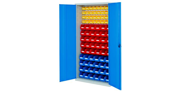 1083511202 Schlitzplattenschrank 86 Kästen H1950 x B1000 x T410 mm RAL 7035/5012