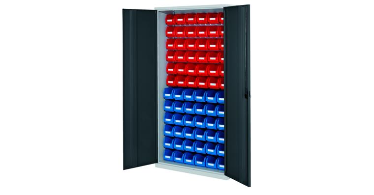 1083511403 Slotted panel cabinet 72 boxes H1950XW1000XD410 mm RAL 7035/7016