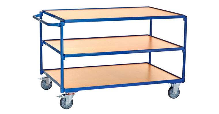 Tischwagen Ladeflächengröße 1200 x 800 mm Tragfähigkeit 300 kg 3 Böden