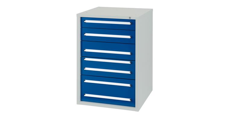 Drawer cabinet H1028XW722XD700mm 5 drawers RAL7035/5010