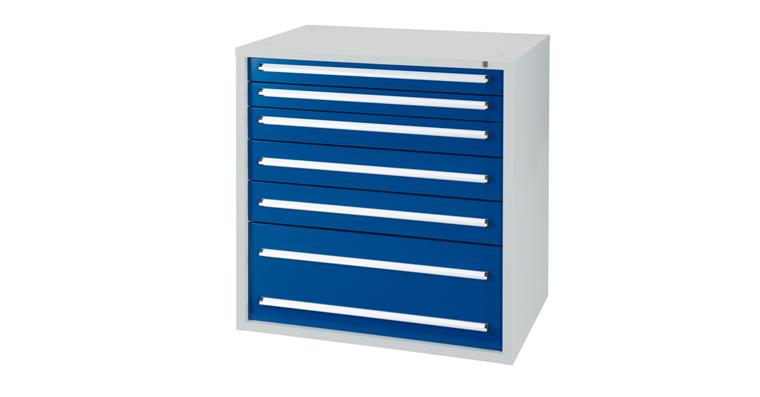 Drawer cabinet H1,028 x W1,022 x D700 mm 6 drawers RAL7035/5010