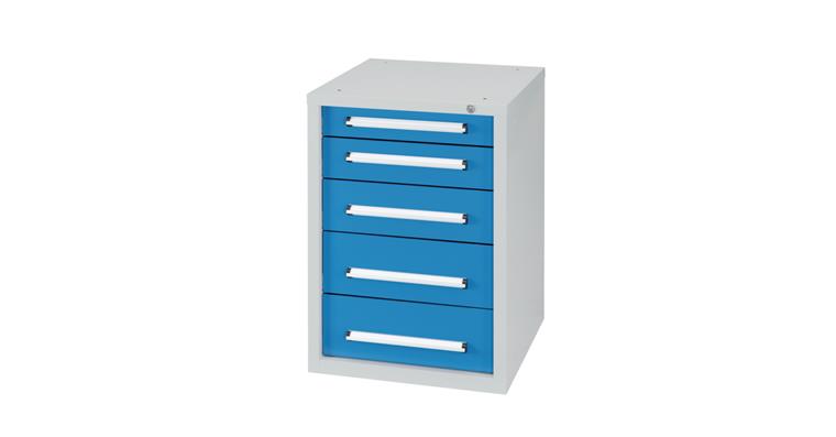 Undercounter cabinet W572 x D600 x H800 mm 5 drawers RAL7035/5012