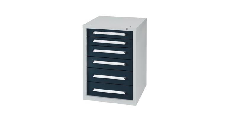 Undercounter cabinet W572XD600XH800 mm 6 drawers RAL7035/7016