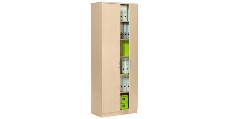 Flügeltürschrank Multi H2200 x B800 x T420 mm Dekor Ahorn 6 Ordnerhöhen