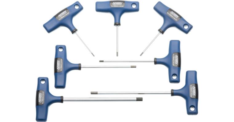 ATORN Sechskantschraubendreher-Satz 7-teilig 2-8 mm Quergriff verchromt